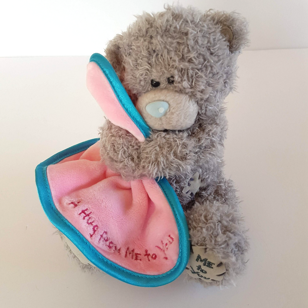 Tatty Teddy A HUG FROM ME TO YOU Plush 13cm Soft Toy Stuffed Animal Pink Blanket0
