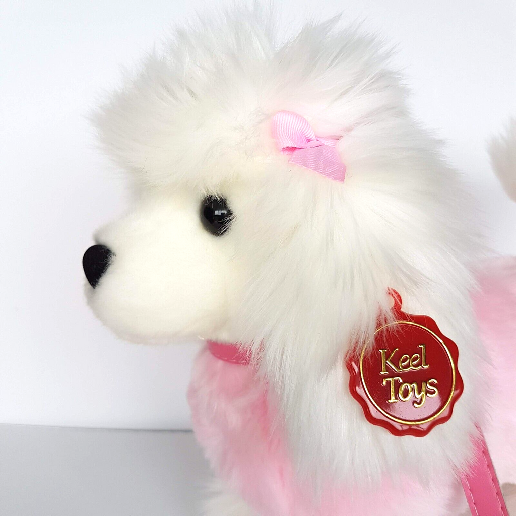 Keel POODLE DOG Plush Puppy 25cm Pet Lead TAG Leash Stuffed Animal Soft Toy Cute1