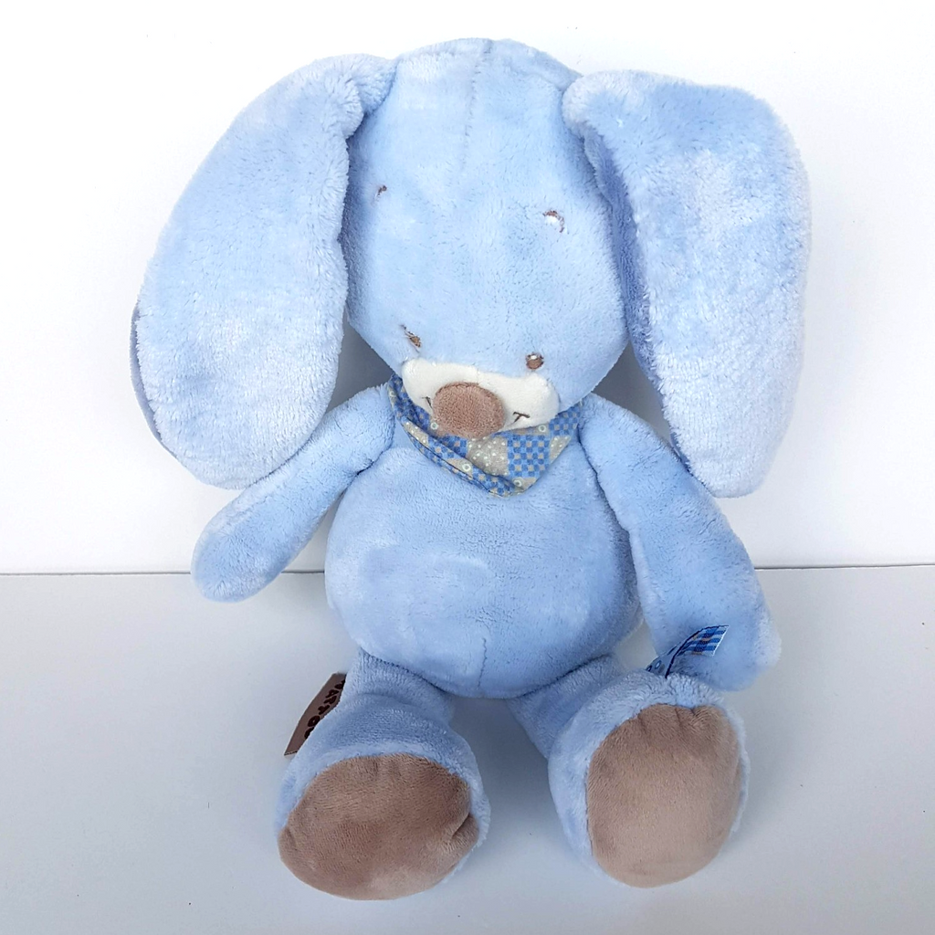 Nattou BLUE BUNNY RABBIT Plush Lovey 33cm Stuffed Animal Baby Soft Toy Pastel2