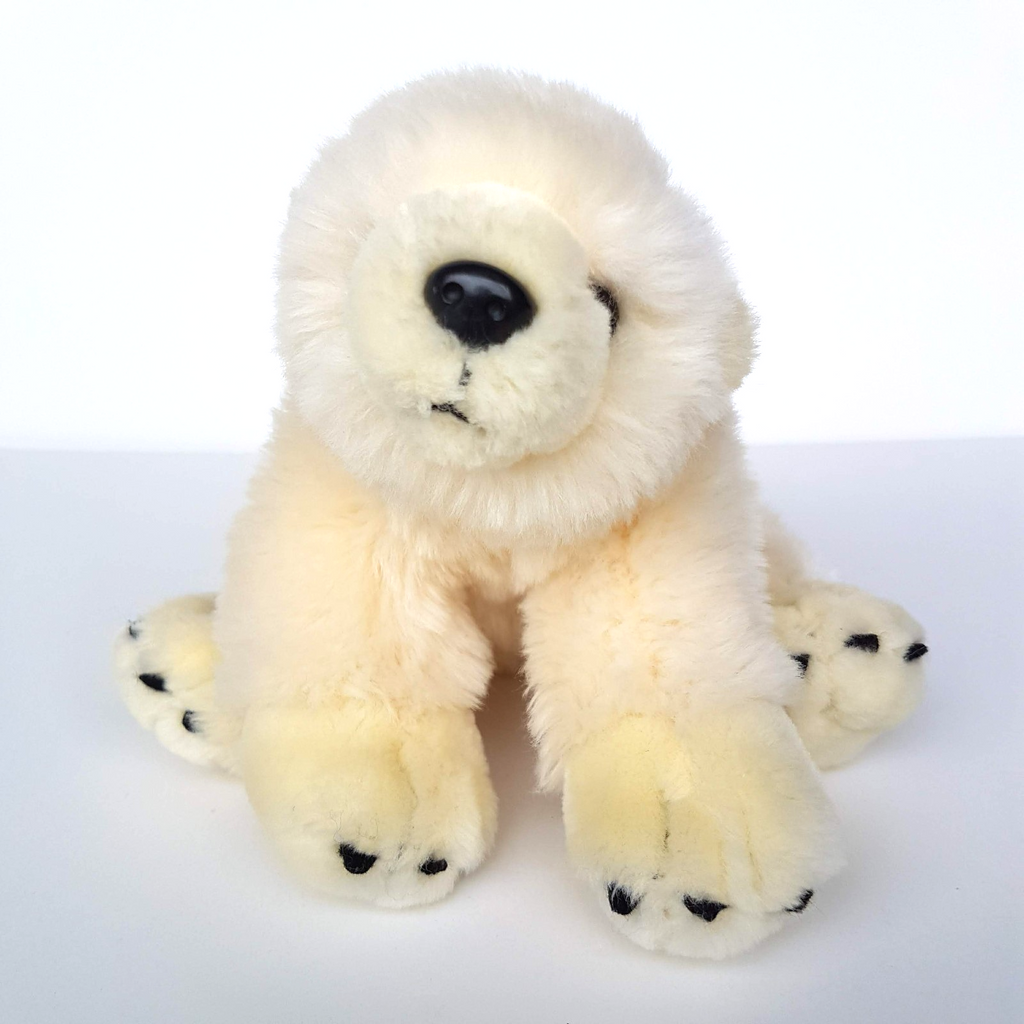 Sea World WHITE POLAR BEAR 19cm Stuffed Animal 2008 Arctic Bear Soft Toy Cute1