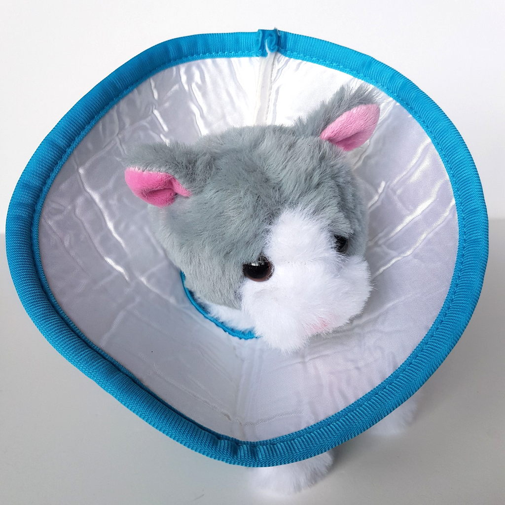 CAT AT THE VET Plush Stuffed Animal Kitten Soft Toy Get Well Pet Cone Bandages6