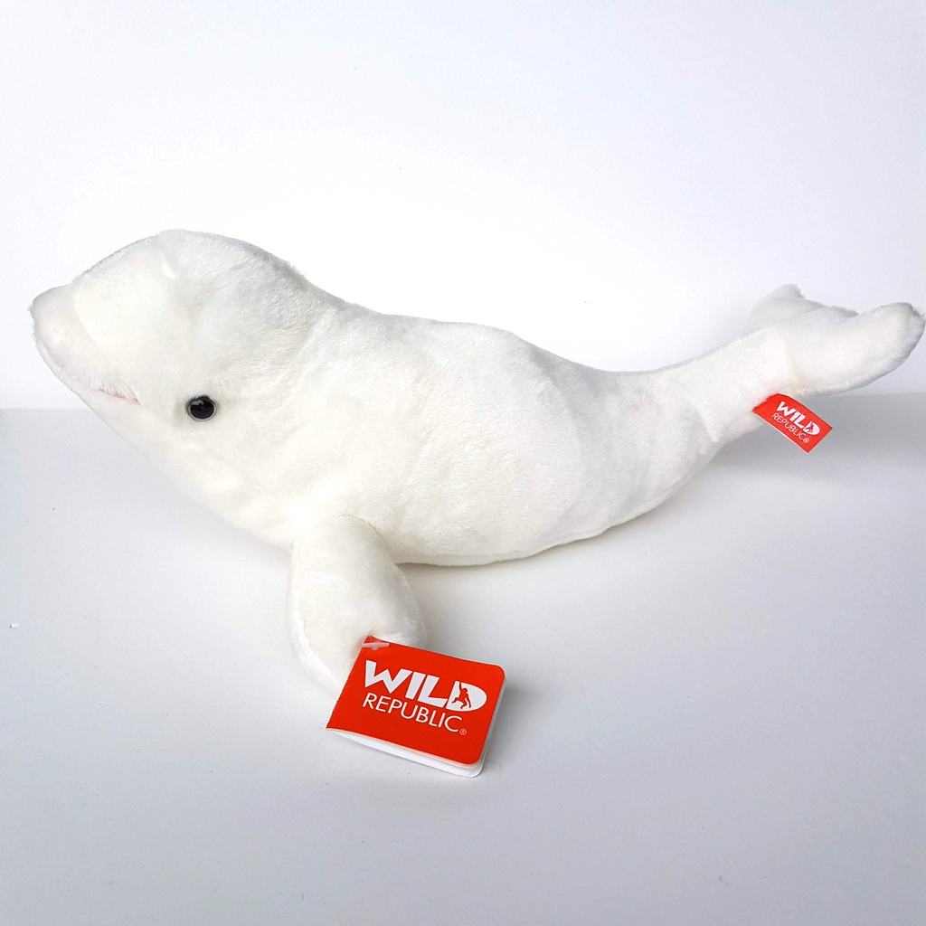 Wild Republic Mini Cuddlekins WHITE BELUGA WHALE 38cm Stuffed Animal Soft Toy0