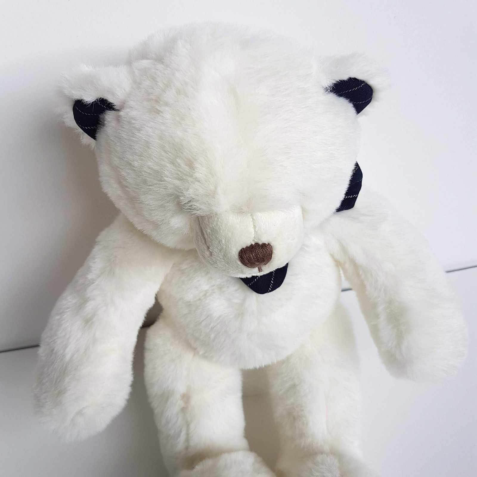 Histoire D'Ours WHITE TEDDY Plush 30cm Navy Stuffed Animal Soft Toy Preppy Chic3