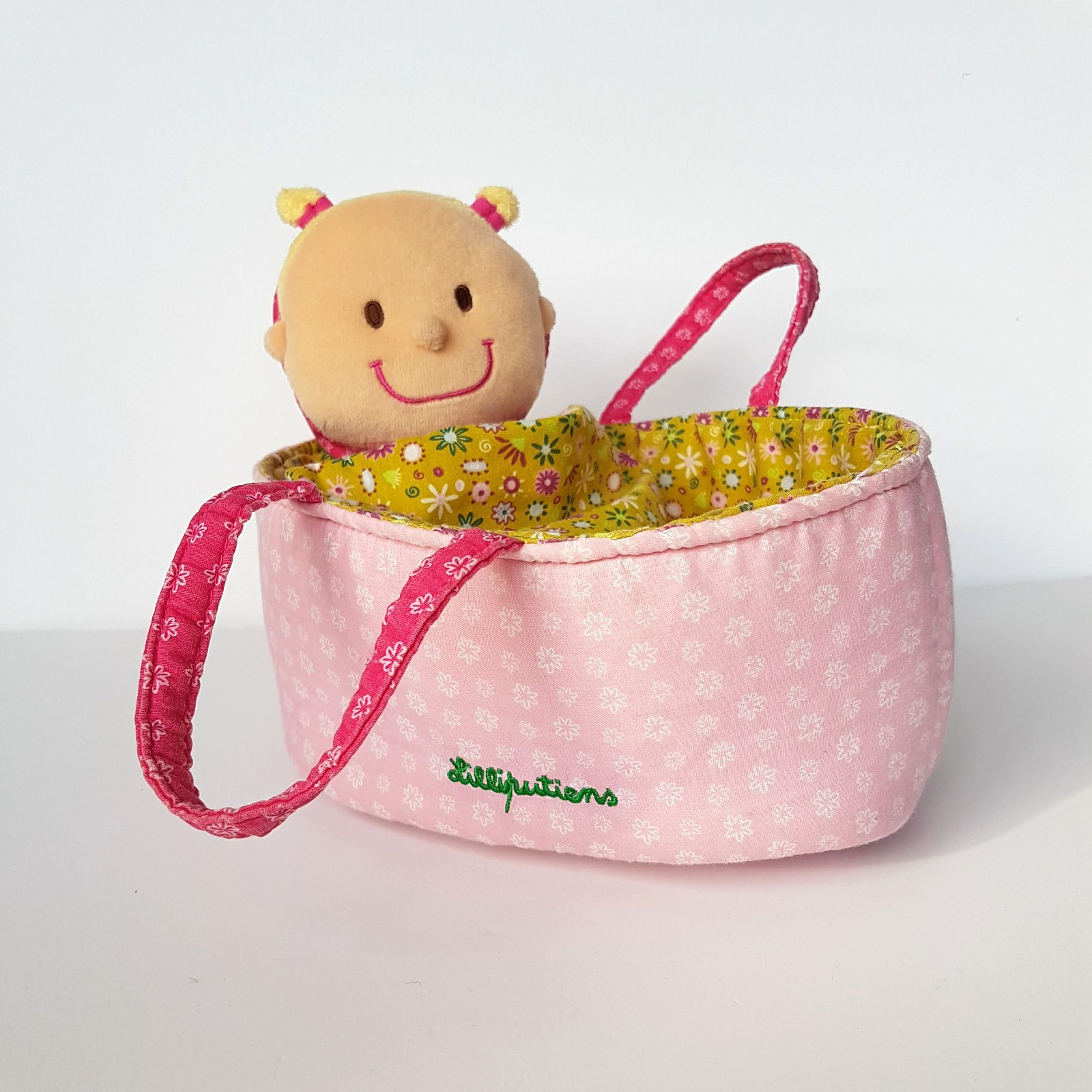 Lilliputiens BABY DOLL & CARRIER Plush Soft Toy Bassinet Cloth Doll Pretend Play1