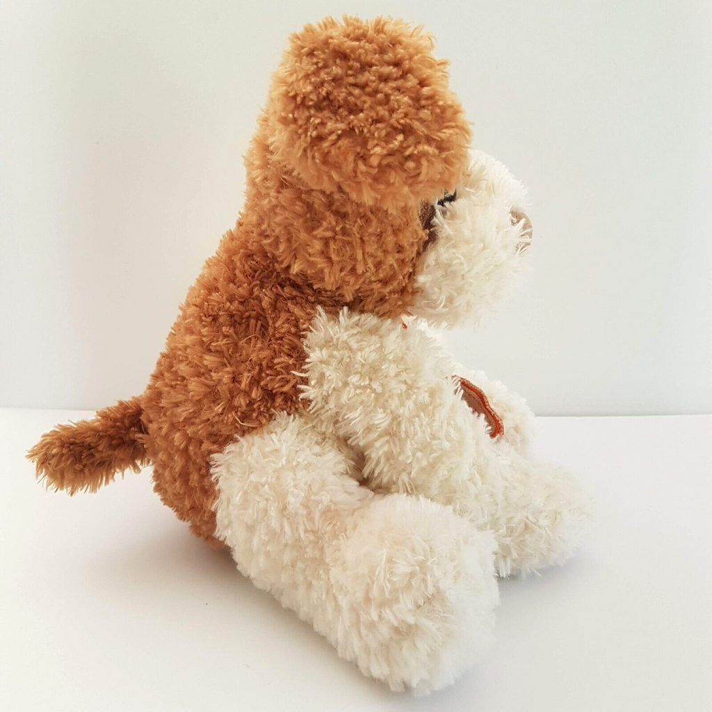 Smile CUDDLY PUPPY DOG Plush Floppy Soft Toy Cream Tan Stuffed Animal Cute10