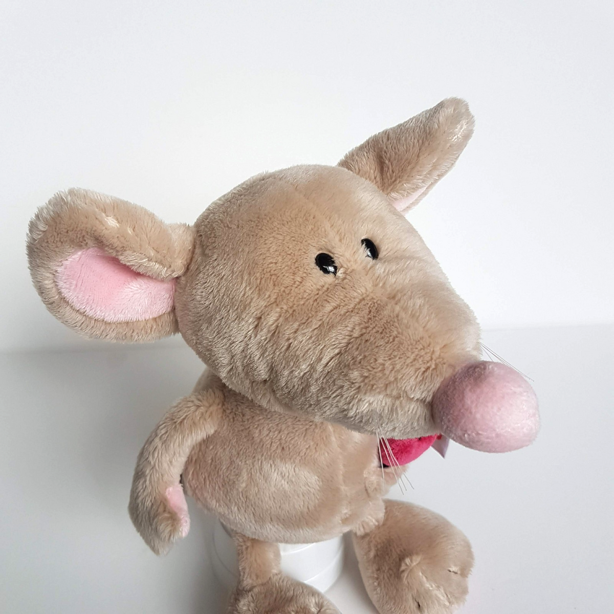 Nici BEIGE MOUSE Heart Plush Soft Toy 25cm Stuffed Animal 2009 Floppy Cuddly TAG2