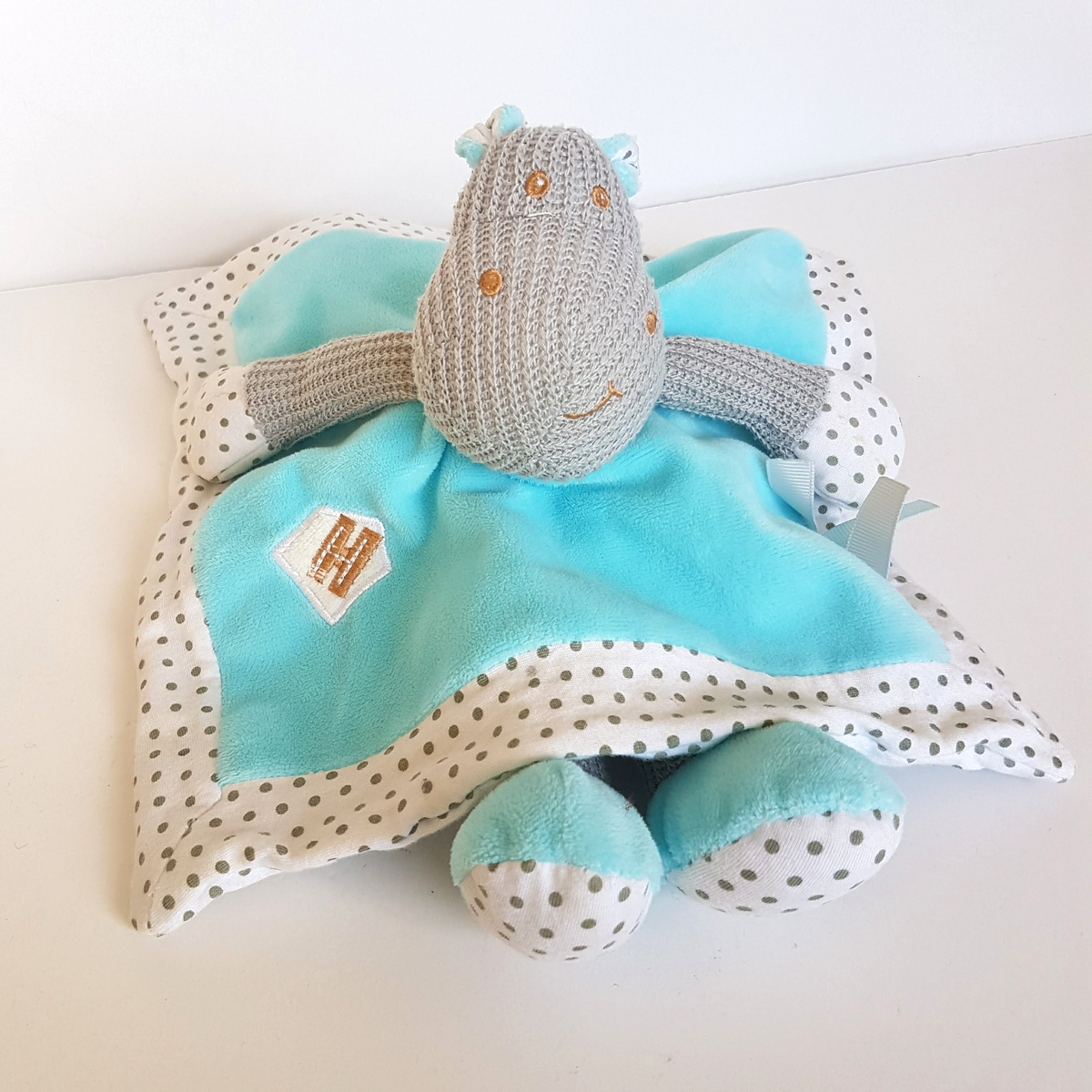Alluring KNIT HIPPO Lovey Security Comforter Sleep Toy Soft Toy Stuffed Animal0
