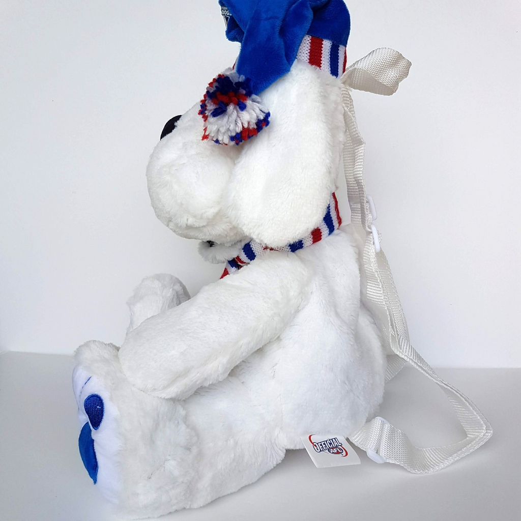AFL WESTERN BULLDOGS Football Backpack Plush Dog Kids Bag Footy Merchandise Toy6