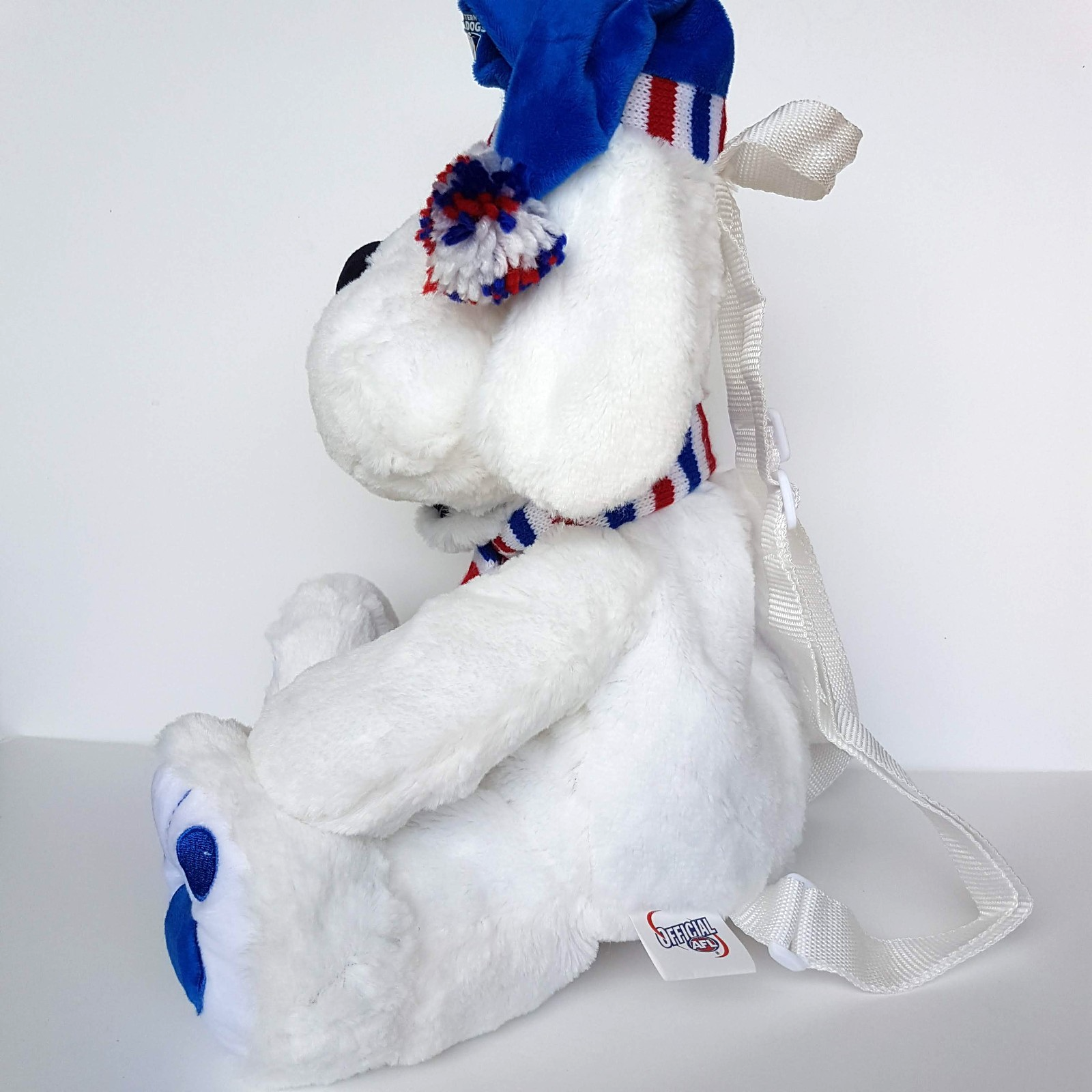 AFL WESTERN BULLDOGS Football Backpack Plush Dog Kids Bag Footy Merchandise Toy6