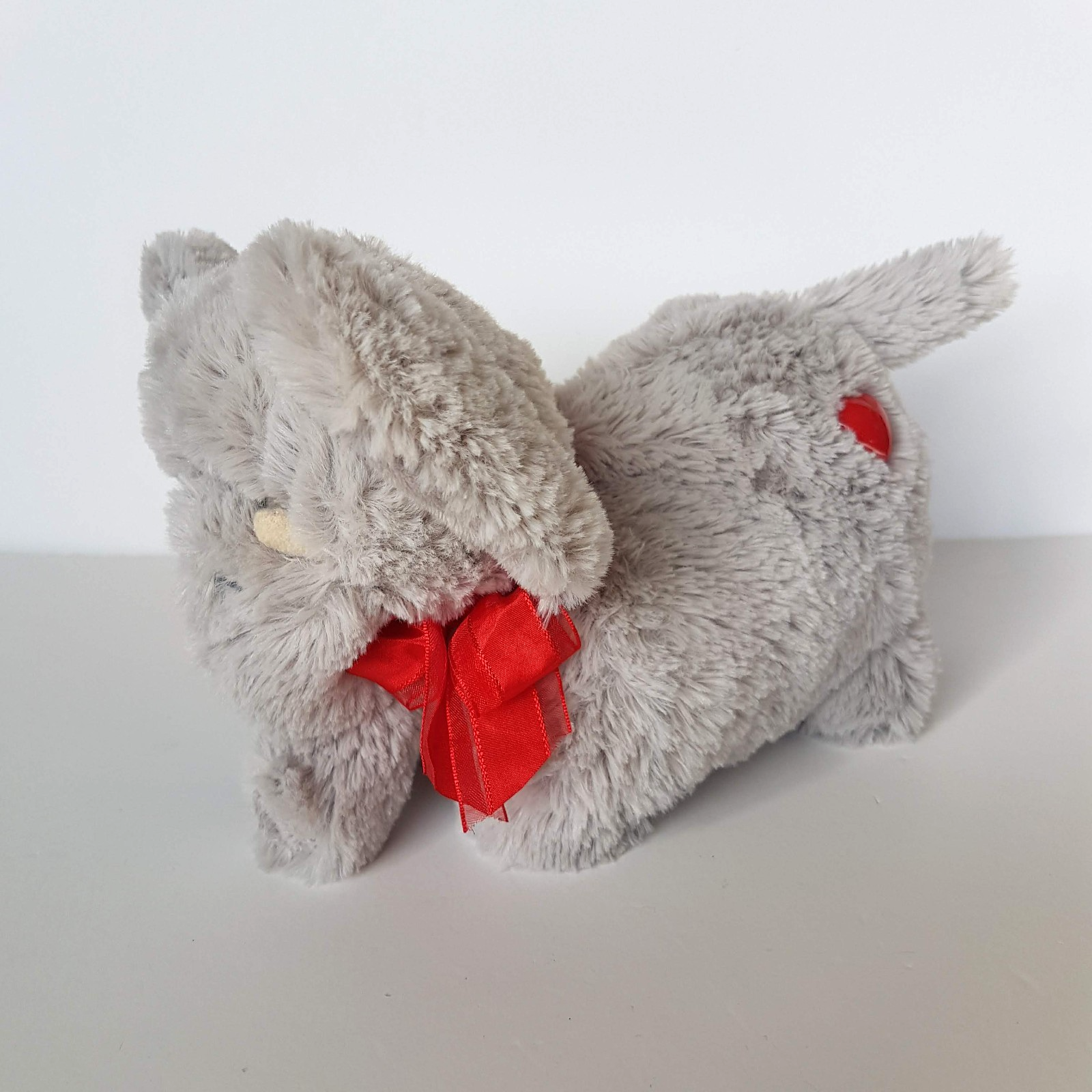 Korimco GREY ELEPHANT Red Heart Plush Small Stuffed Animal Soft Toy Super Cuddly2