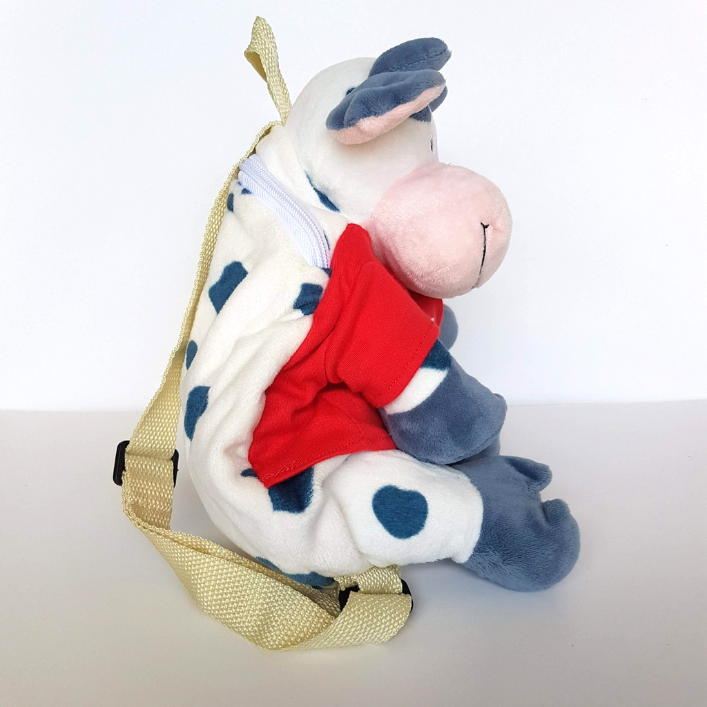 Rare MILKY FAMILY SWITZERLAND BACKPACK Cow Plush Stuffed Animal Soft Toy Bag9