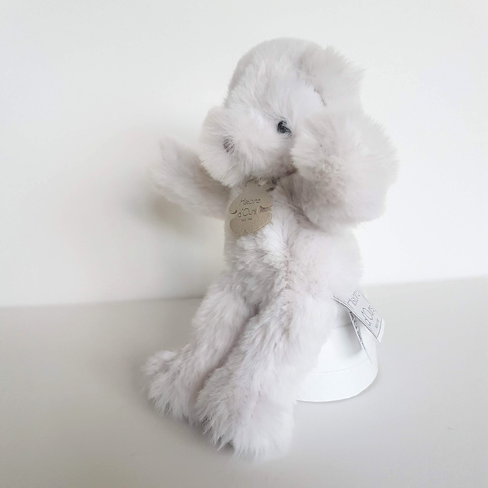 Histoire D'Ours TEDDY BEAR Plush 19cm White Stuffed Animal Small Soft Toy Floppy2