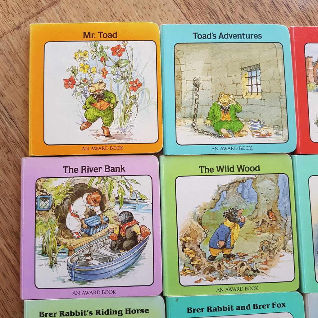 Vintage WIND IN THE WILLOWS & BRER RABBIT Book Lot Childrens Bundle Board 19881