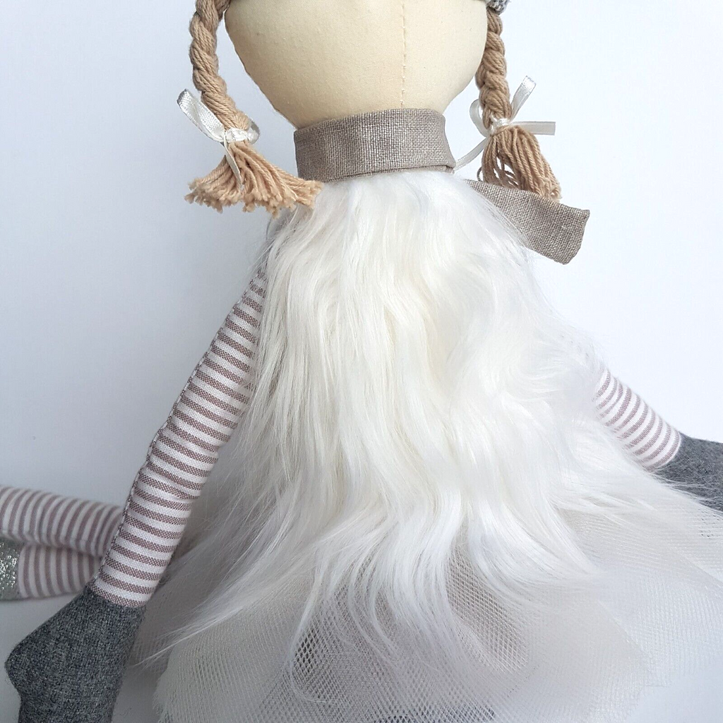 Nana Huchy WINTER FAIRY Rag Doll 58cm Soft Toy  Silver Glitter Long Legs Cute6
