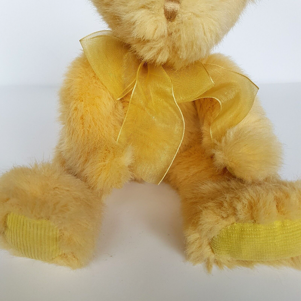 Teddy & Friends YELLOW TEDDY BEAR 29cm Soft Toy Stuffed Animal Plush Beans Bow2