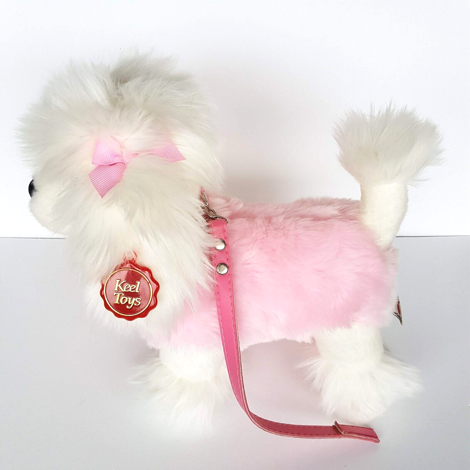 Keel POODLE DOG Plush Puppy 25cm Pet Lead TAG Leash Stuffed Animal Soft Toy Cute4