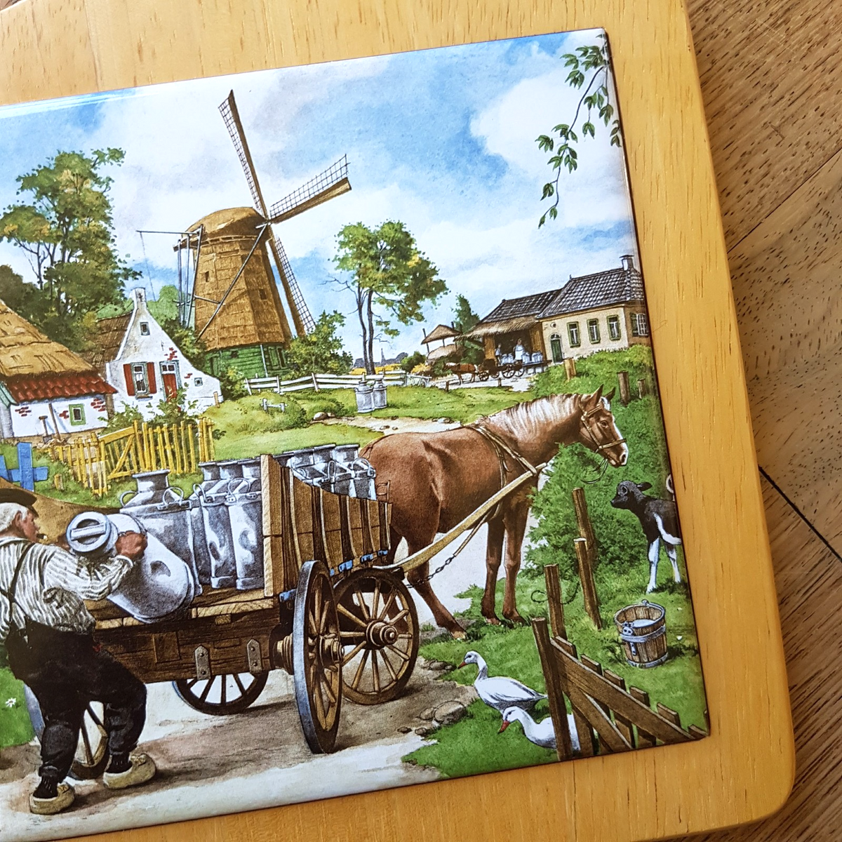 Ter Steege MILK MAN Horse Print Mounted Tile Decorative Dutch Holland History3