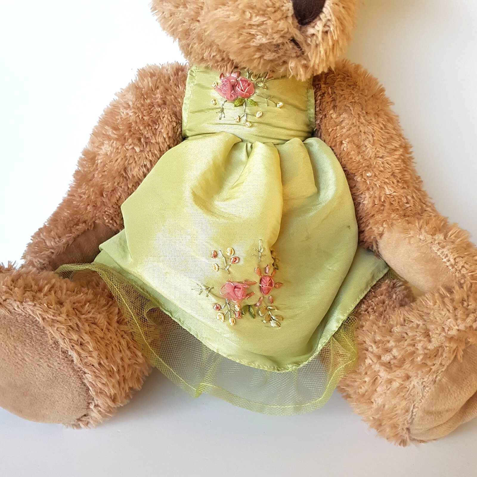 Russ INDEE Teddy Bear Plush 43cm Dress Stuffed Animal Soft Toy Pretty Unique5
