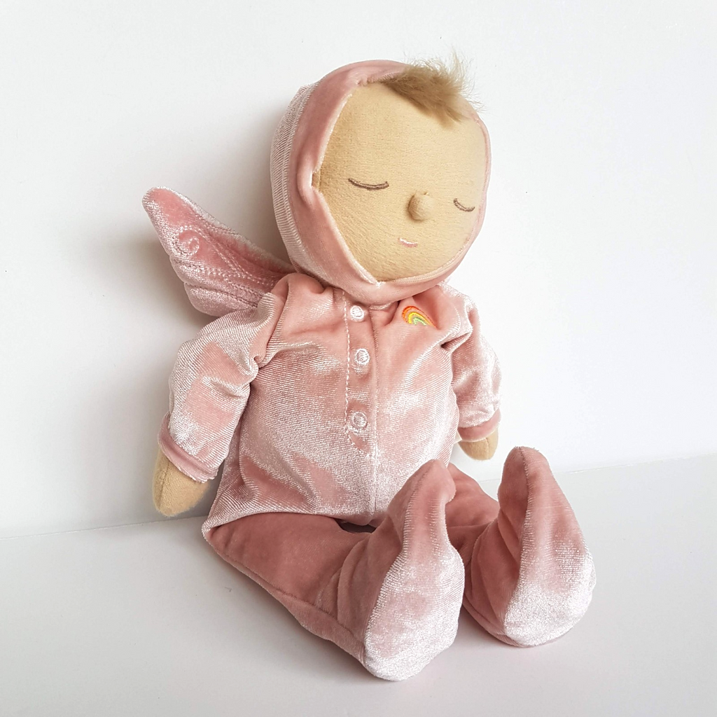 Olli Ella DOZY DINKUMS AURORA Fairy Doll Pink Plush Soft Fabric Doll Sleeping12