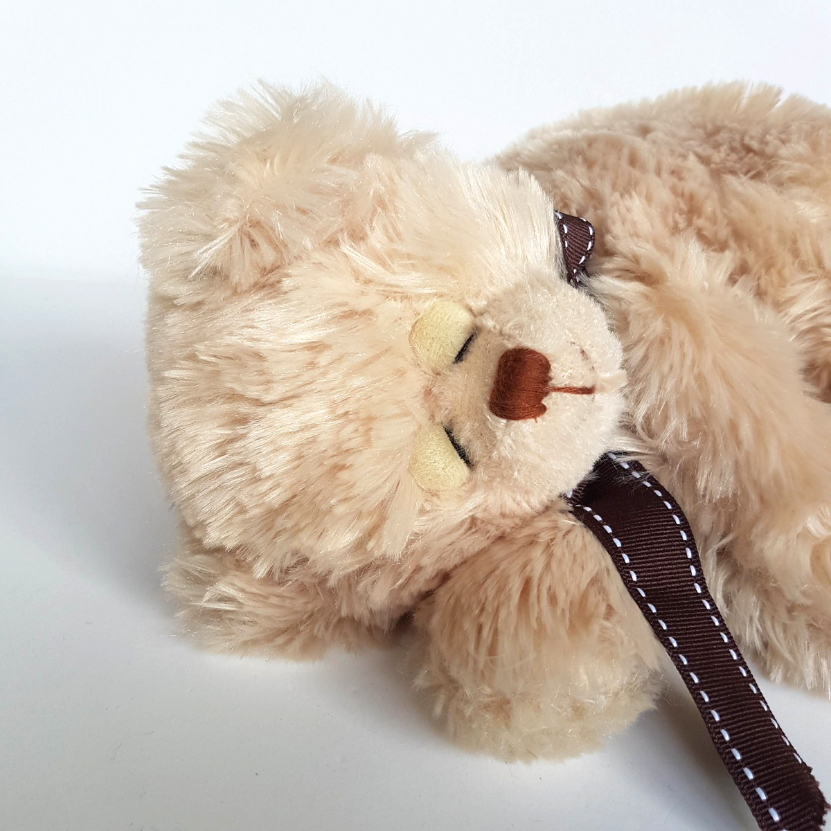 Tan SLEEPING TEDDY BEAR 29cm Plush Soft Toy Stuffed Animal Cuddly Floppy Toy1