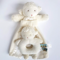 Bunnies By The Bay LAMB SET Plush Security Lovey Comforter + Rattle Soft Toy0