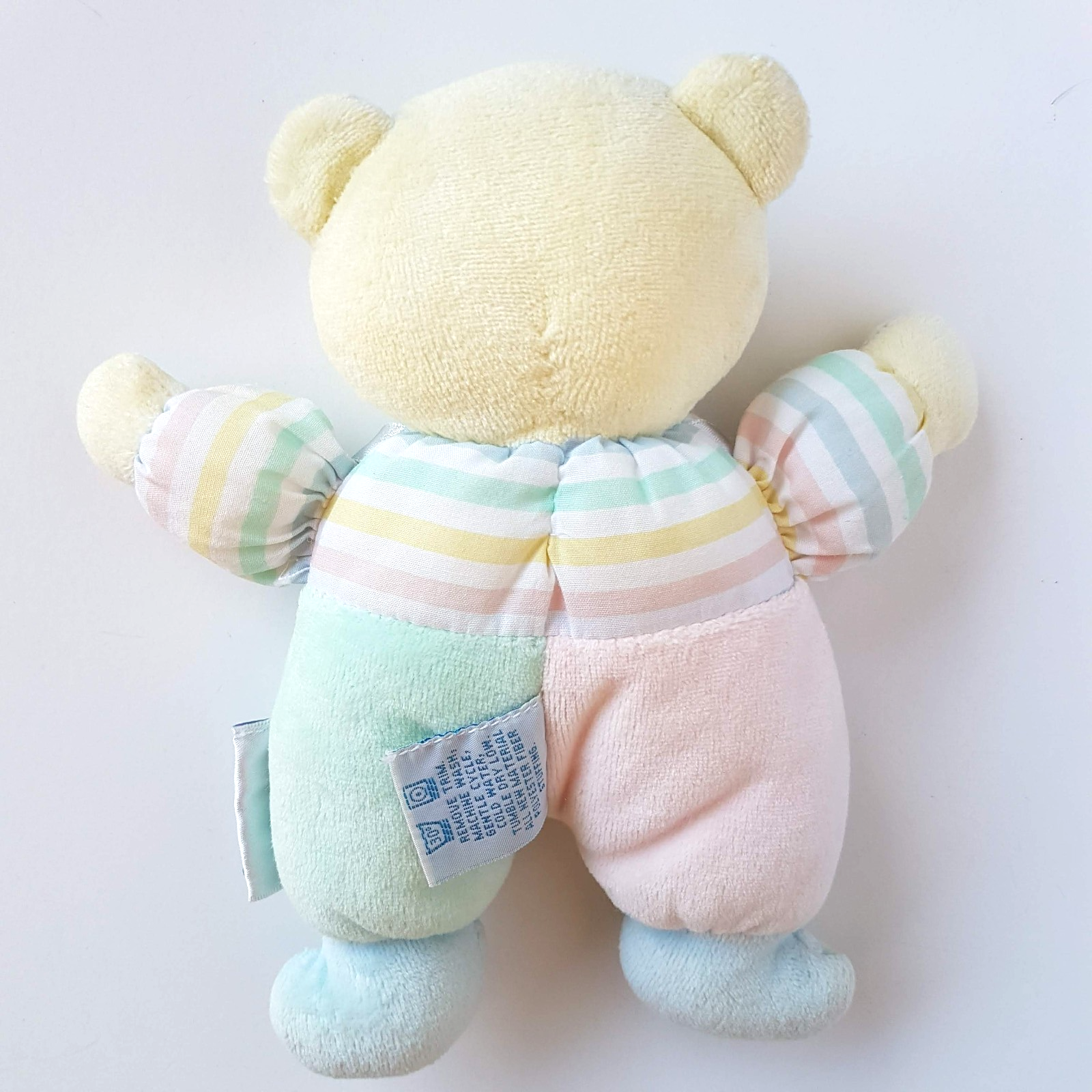 Vintage EDEN TEDDY BEAR 123 Plush Pastel Terry Cloth Baby Rattle Soft Toy Cute6