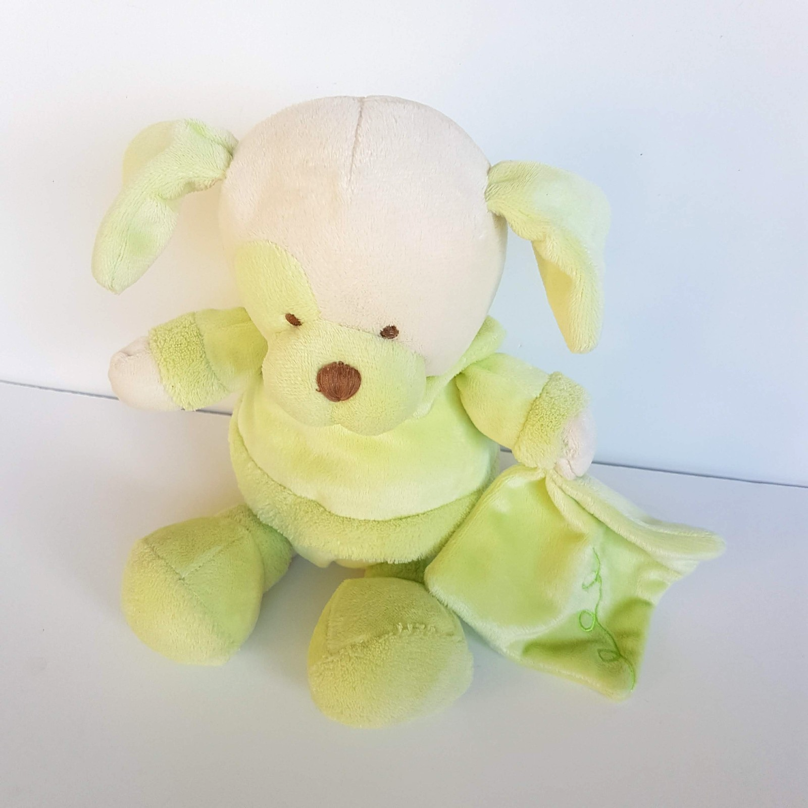 Bebe Gund GREEN DOG Lovey Comforter Security Soft Toy 29cm Plush Stuffed Animal5