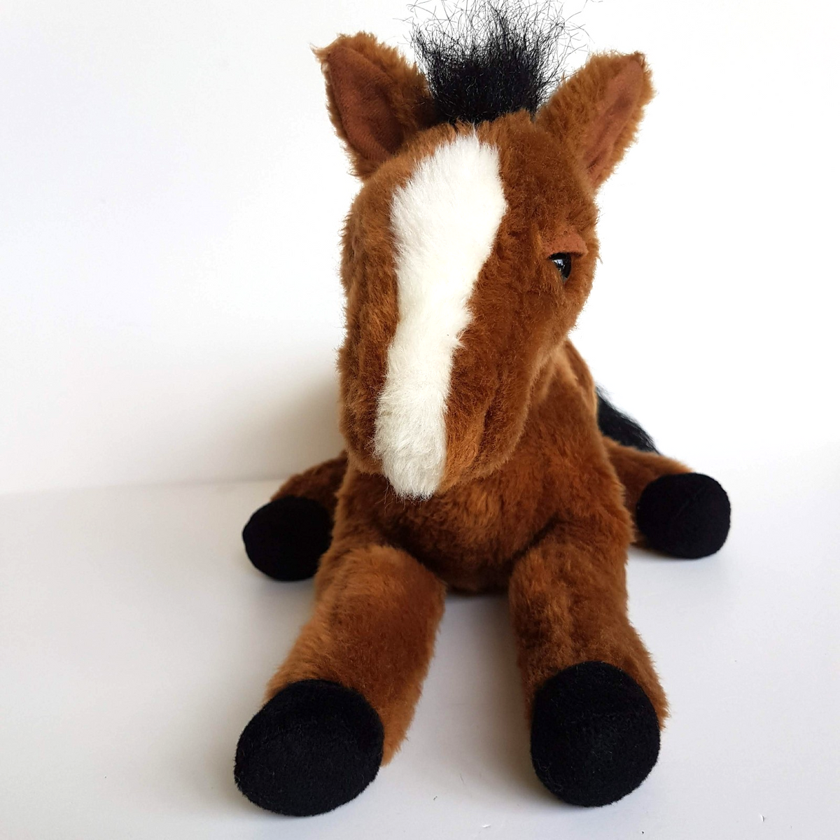 Unbranded LAYING HORSE Pony Plush 36cm long Stuffed Animal Thoroughbred Soft Toy7