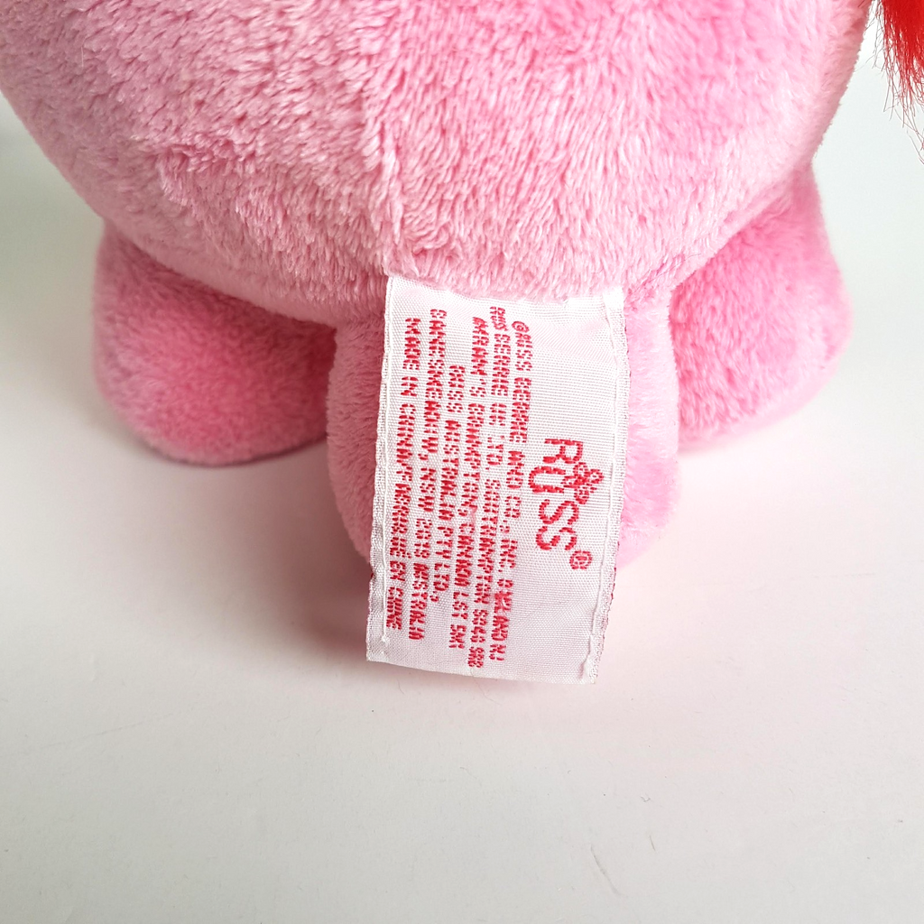 Russ Pink LION WILD CAT Plush Small Soft Toy Stuffed Animal Silver Heart Cuddly3