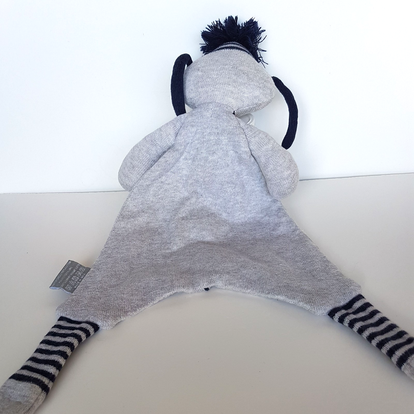 Indus GREY NAVY DOG Lovey Knit Plush Security Comforter Sleep Puppy Soft Toy6