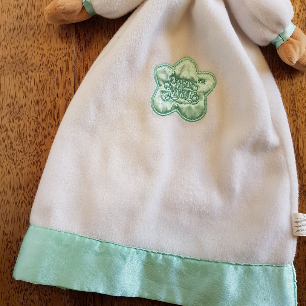 Rare PRECIOUS MOMENTS Baby Lovey BEAR Security Blanket Plush Comforter Soft Toy3