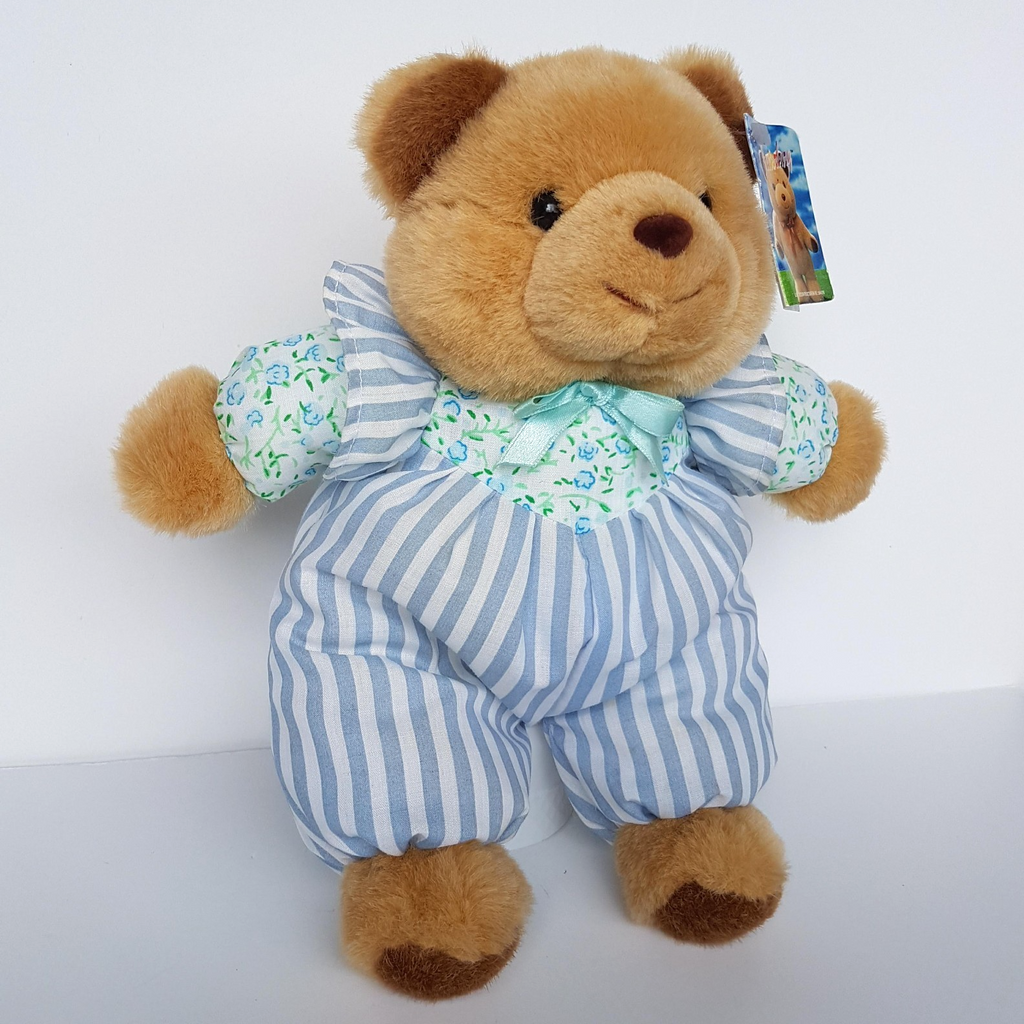 Canterbury Toys PUFFY BEAR Stuffed Animal 29cm Soft Toy Teddy Puffy Body Stripe4