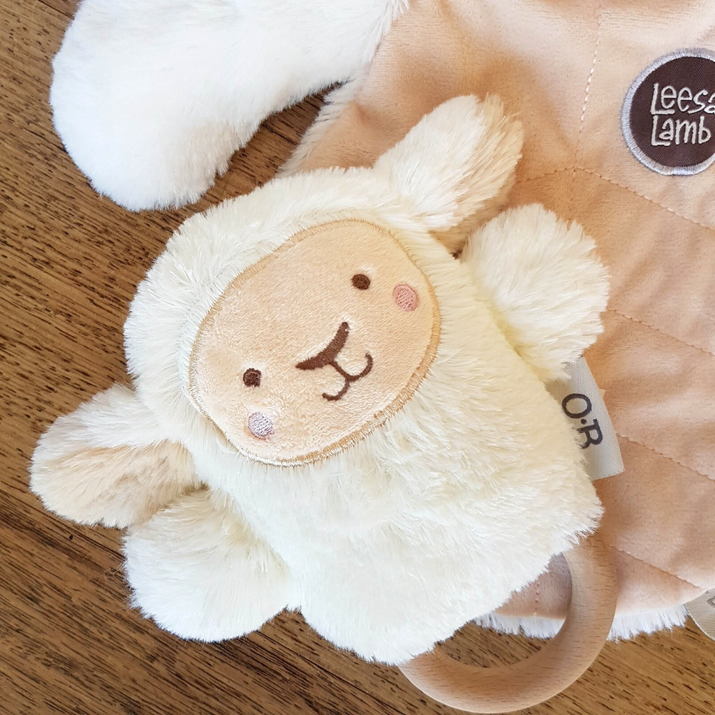 LEESA LAMB Baby Lovey SET Comforter Plush Soft Toy LEE LAMB Rattle Security Toy2