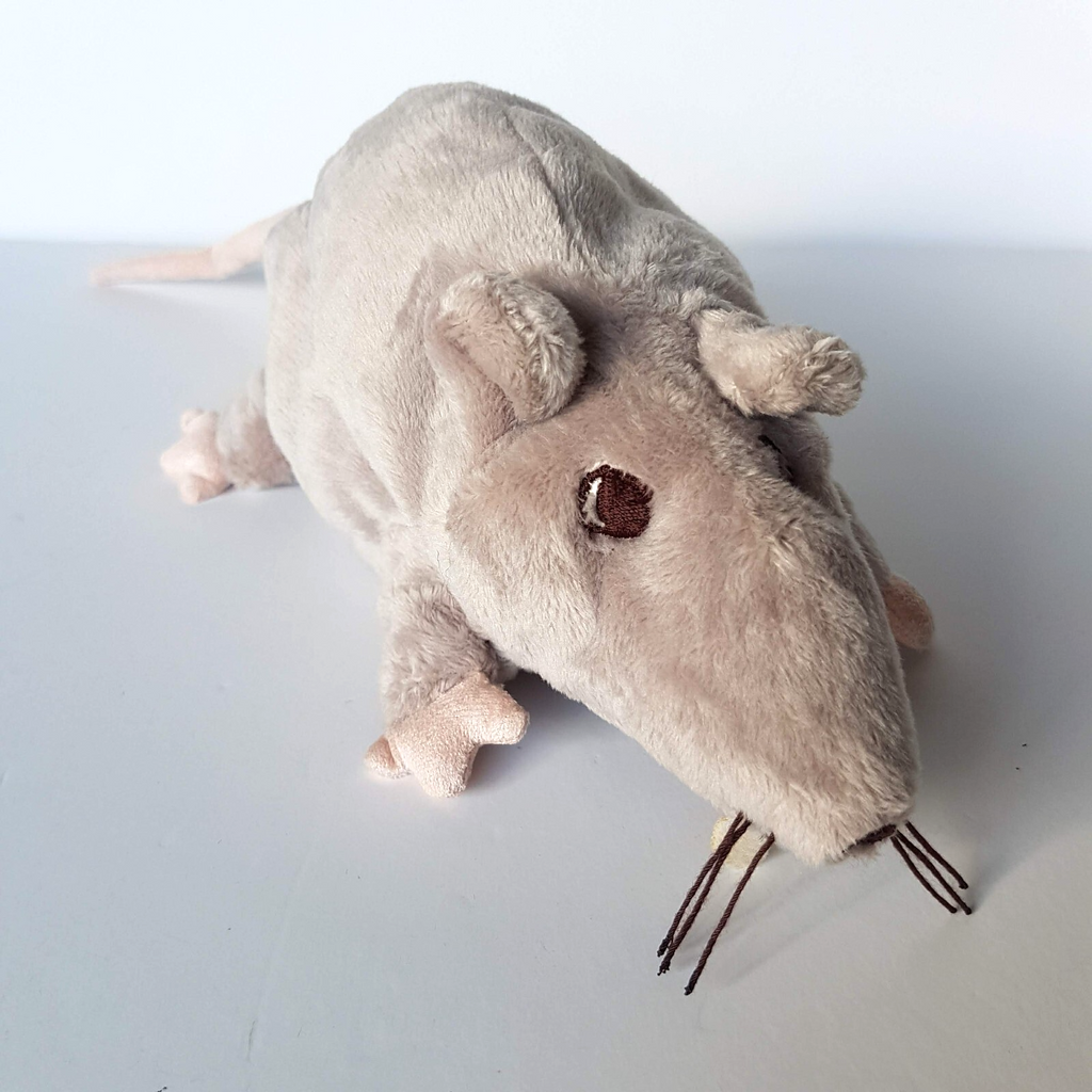 Ikea MINNEN RATTA RAT MOUSE Warm Grey 21cm Plush Stuffed Animal Rodent Soft Toy2