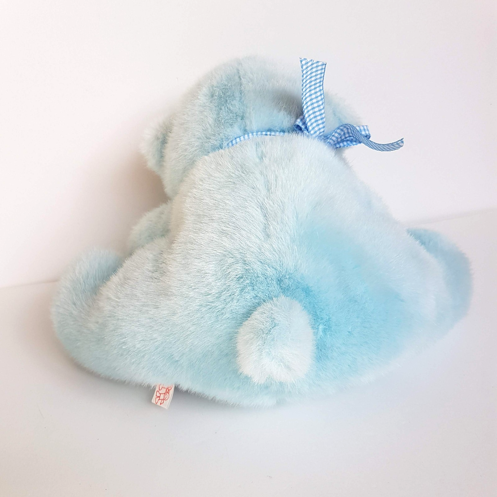 Vintage Tomfoolery BLUE TEDDY BEAR 25cm long Plush Soft Toy Stuffed Animal Cute3