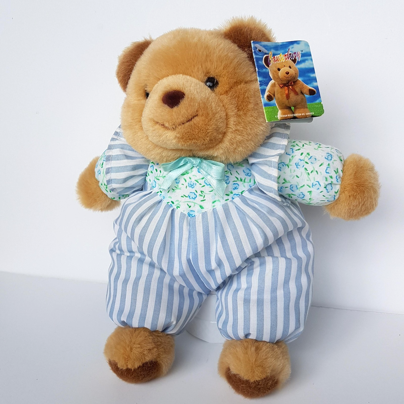 Canterbury Toys PUFFY BEAR Stuffed Animal 29cm Soft Toy Teddy Puffy Body Stripe1