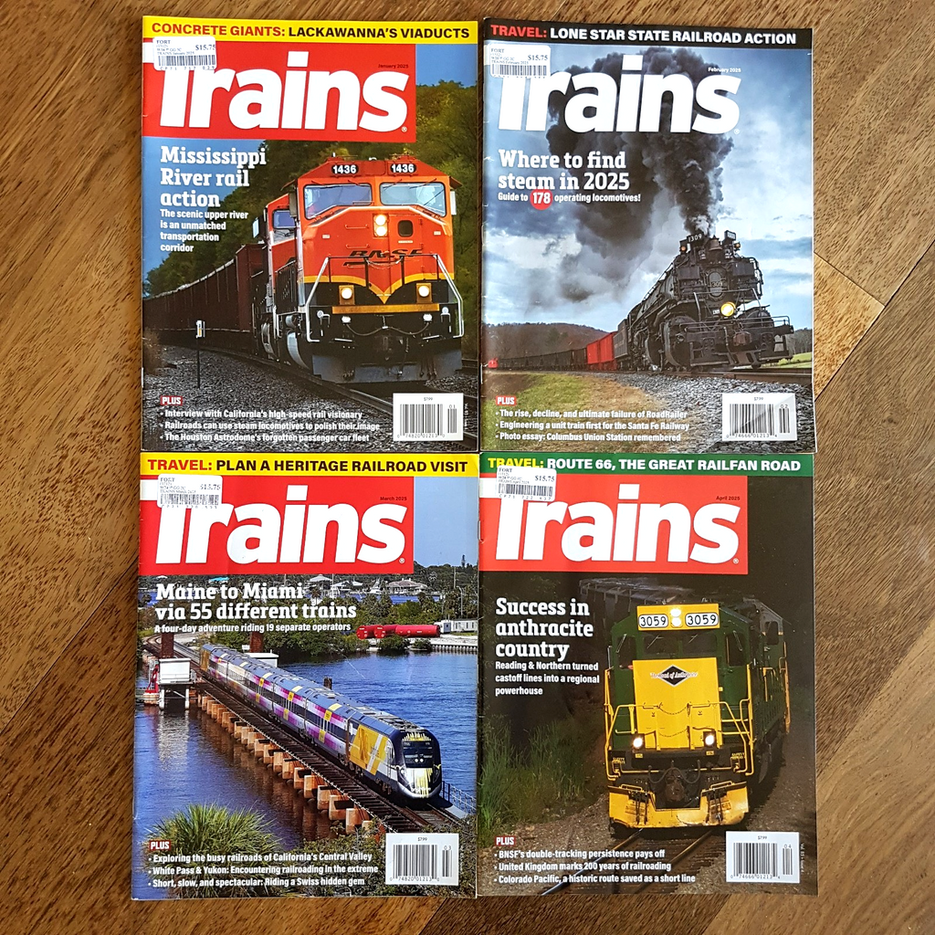 TRAINS MAGAZINE Jan   Apr 2025 Bundle Lot Locomotive Steam Diesel Series Edition0