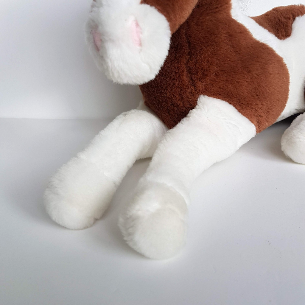 PINTO HORSE PONY Floppy Plush Brown White 34cm long Soft Toys Stuffed Animal Pet2