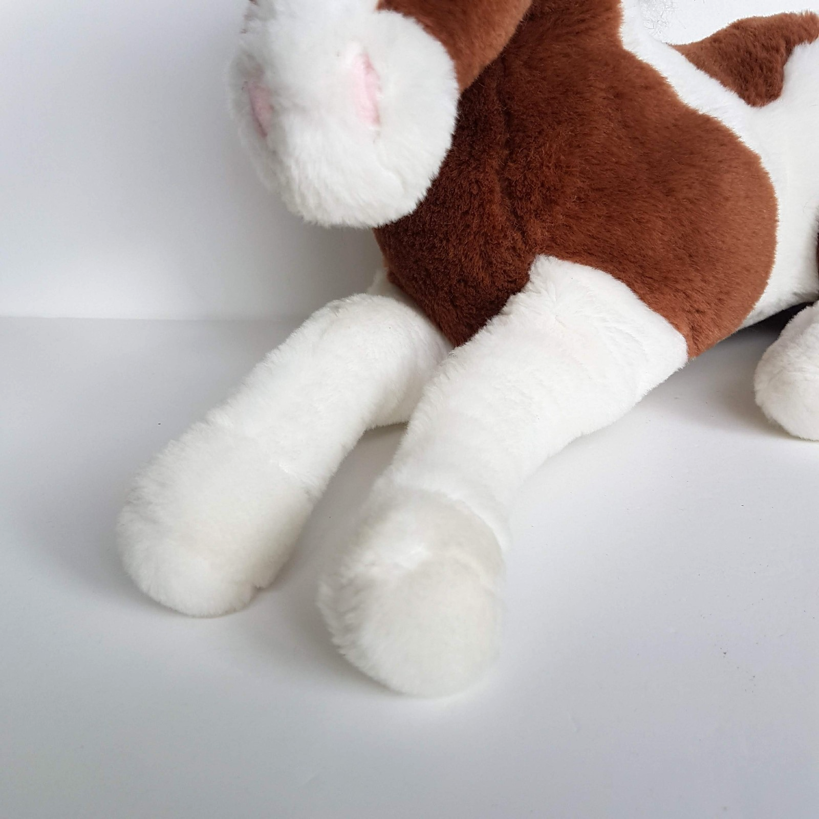 PINTO HORSE PONY Floppy Plush Brown White 34cm long Soft Toys Stuffed Animal Pet2