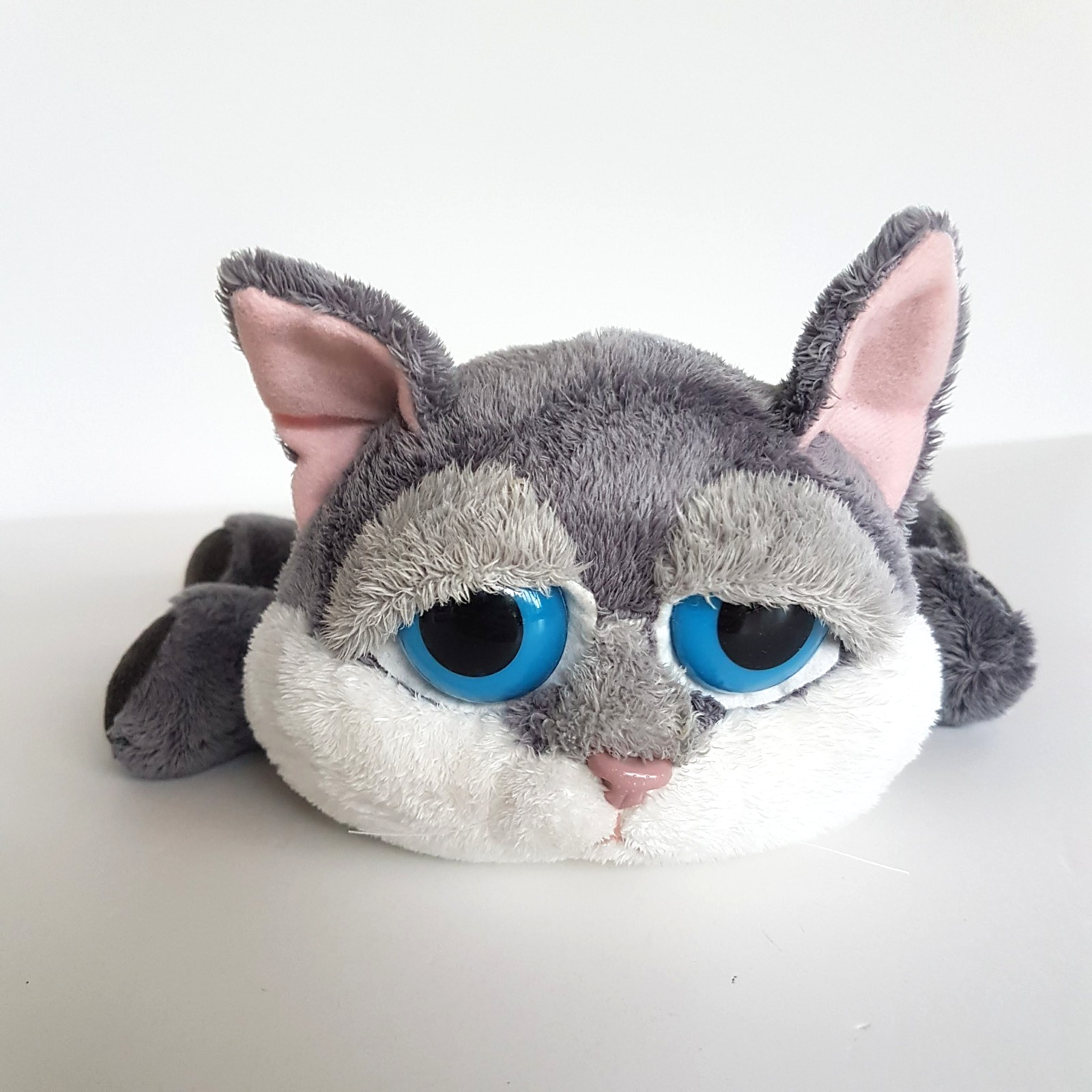 RUSS Lil Peepers GREY CAT KITTEN Plush Stuffed Animal Soft Toy Blue Eyes Pet Toy1