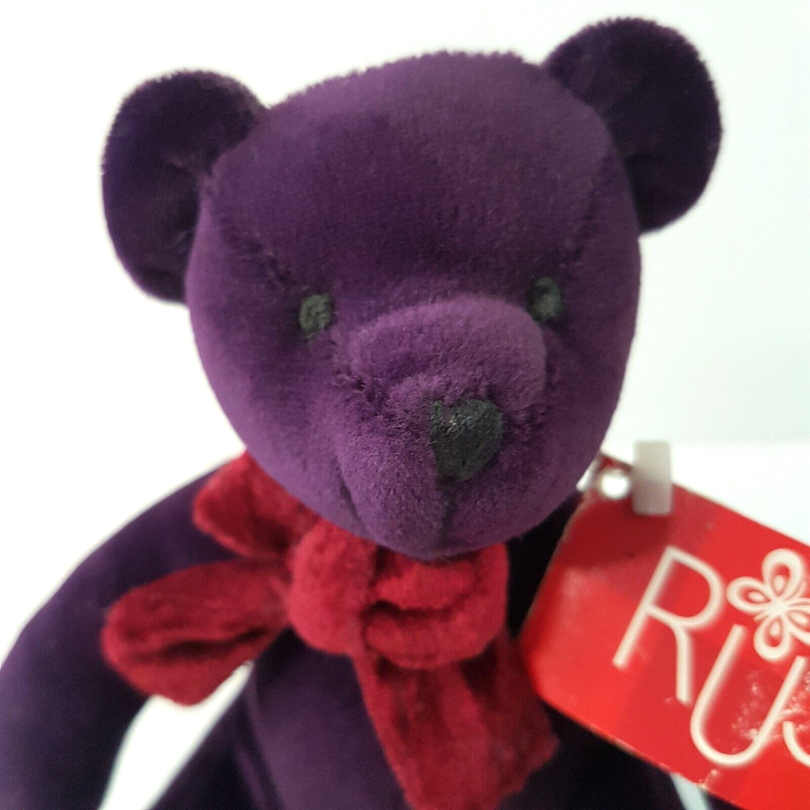 RUSS Purple RAZZLES TEDDY BEAR 14cm Plush Stuffed Animal Soft Toy Velvet Feel1