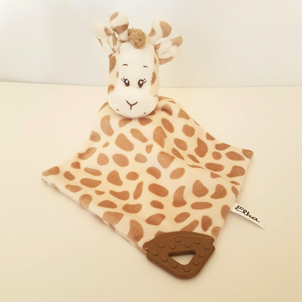 Elka SPOTTED GIRAFFE Baby Lovey Security Blanket Comforter Plush Soft Toy Cute0