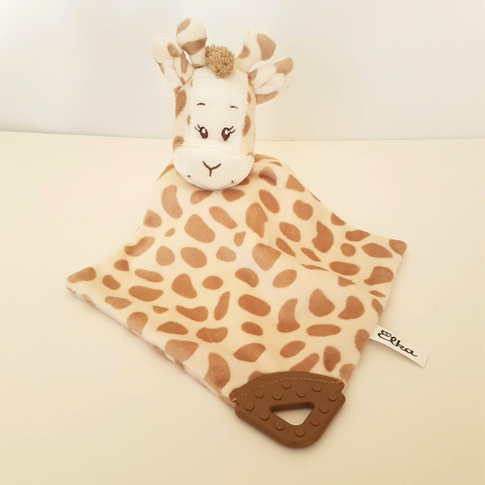 Elka SPOTTED GIRAFFE Baby Lovey Security Blanket Comforter Plush Soft Toy Cute0