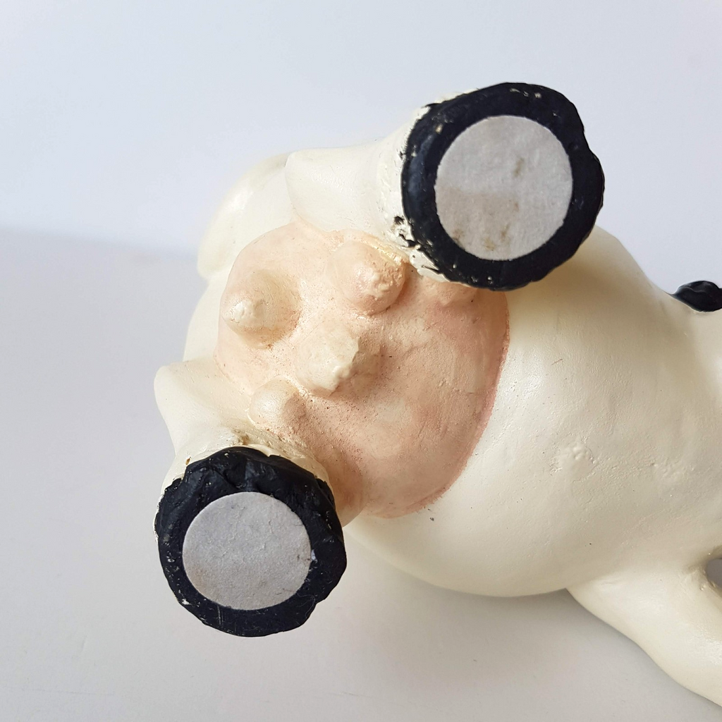 Vintage Heavy COW Figure Statue RGML Bell Resin Holstein Collectible Black White14