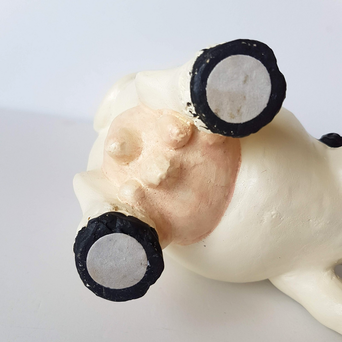 Vintage Heavy COW Figure Statue RGML Bell Resin Holstein Collectible Black White14