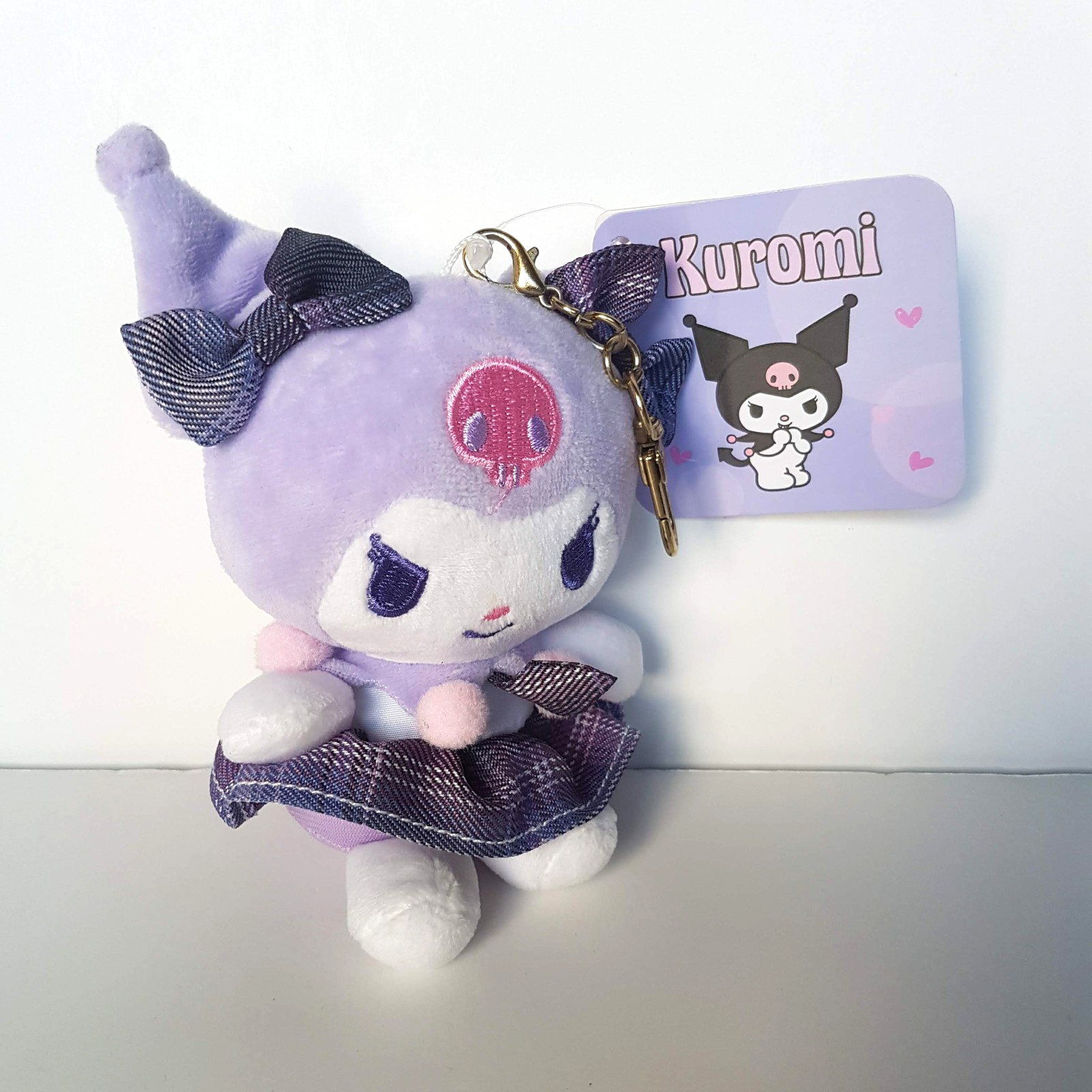 AOGER Sanrio KUROMI Plush Doll Keychain Keyring Bag Charm TAG Accessory Soft Toy1