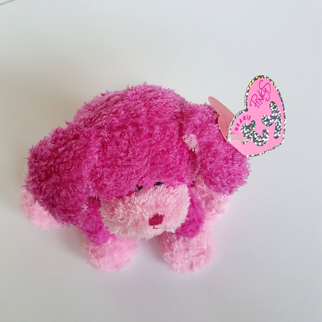 TY Beanie PINKYS FANCIFUL Dog Puppy Pink Plush Stuffed Animal TAGS Soft Toy Cute11