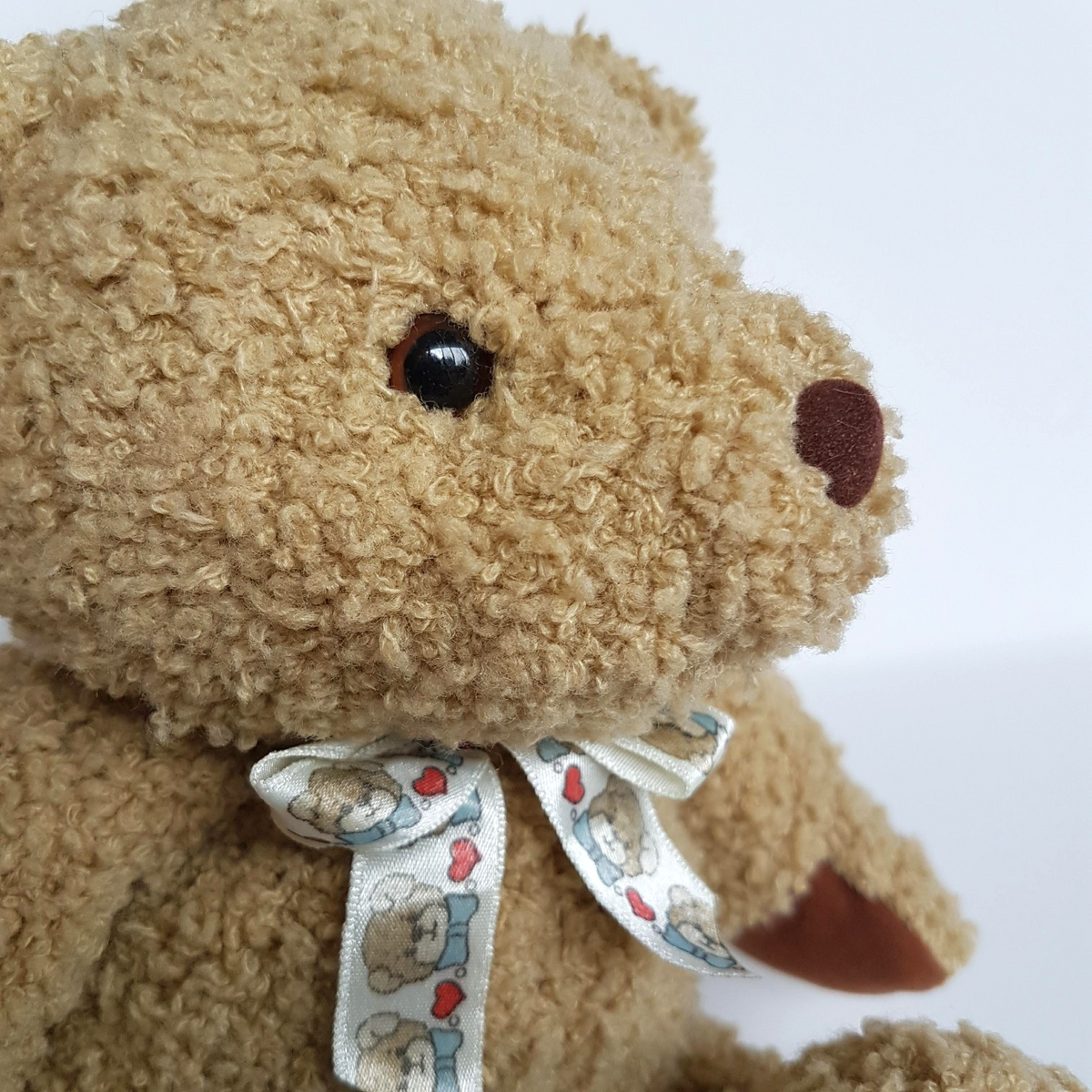 Vintage Korimco TEDDY BEAR Plush 32cm Stuffed Animal Soft Toy Heavy Flocked Nose2