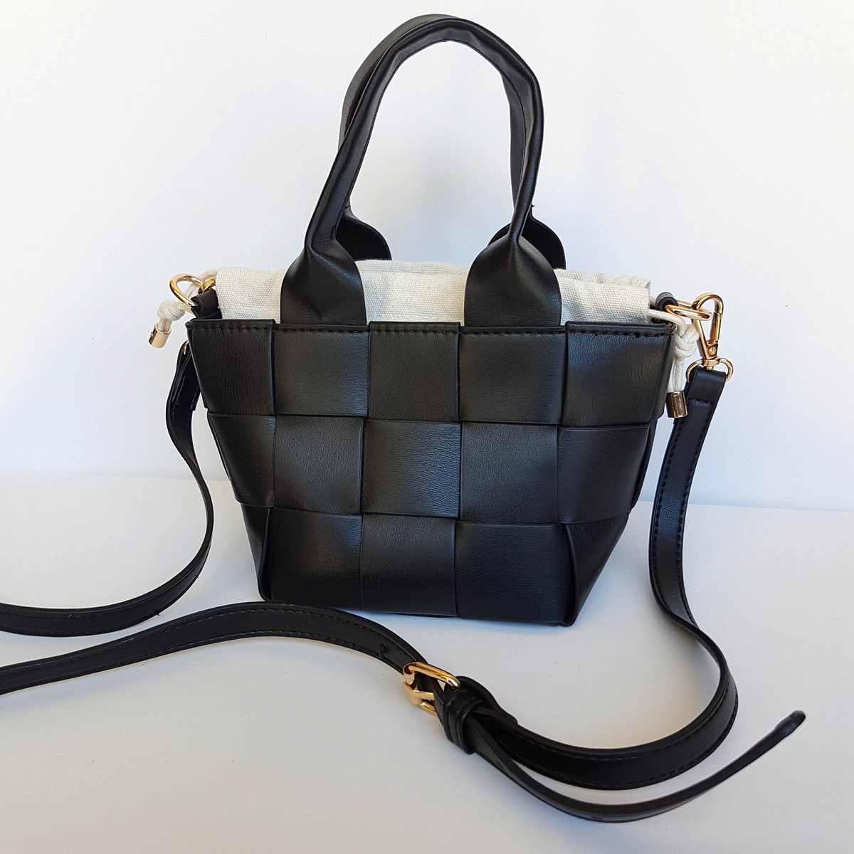 DECJUBA Weave Small Hand bag Shoulder Bag Women's Fashion Leatherlike Soft Touch2