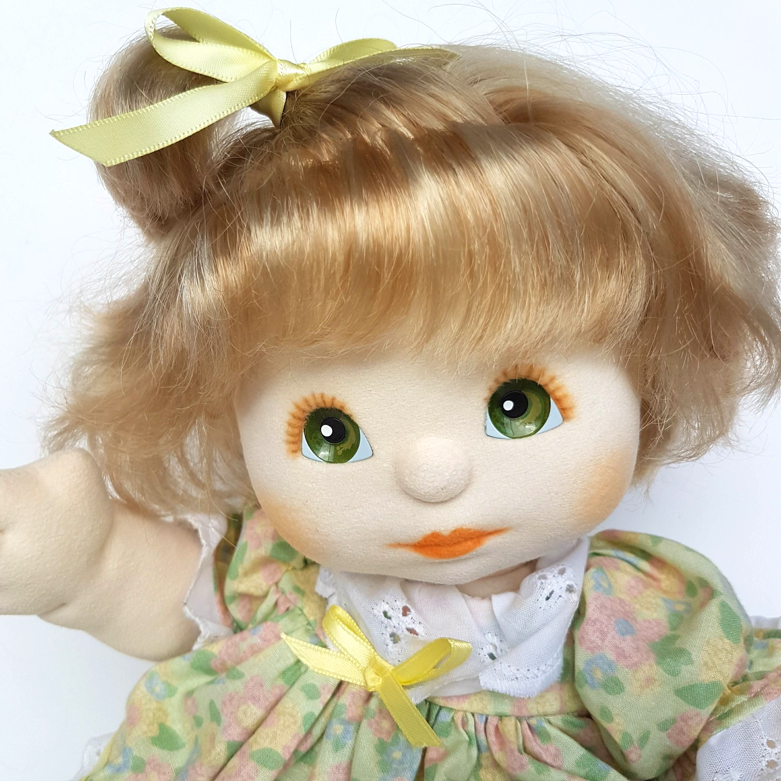 My Child Doll ASH TWO TONE TOP KNOT US Pale Skin 1986 Green Eyes Peach DRESSED2